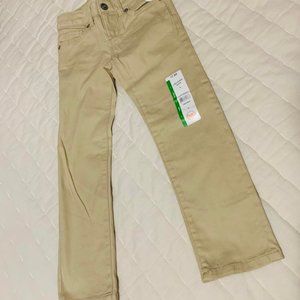 NEW Girl's Khakis Chino Pants Adjustable Waist 5 Straight Stretch WONDER NATION